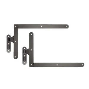 Angular hinge with pin H400 black – complete set for one gate leaf