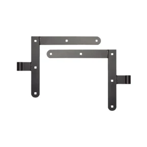 Black steel angle hinge H250 x L285 mm – set of 4 pcs for two leaves