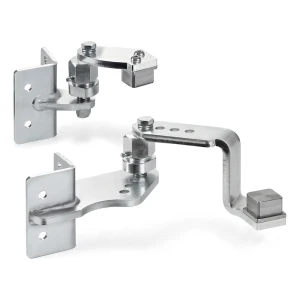 Comunello gate hinge set for welding onto 40×40 mm post – left-hand, for ascending slopes