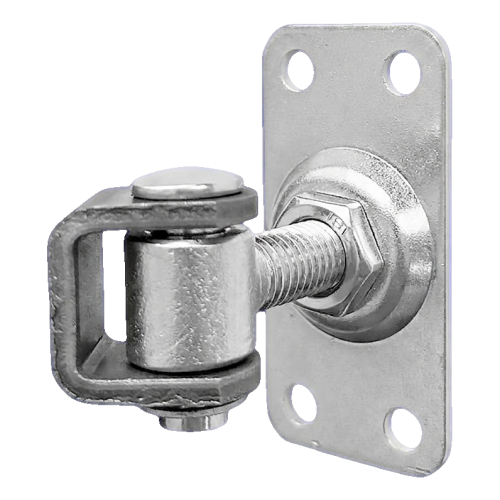 Komet – adjustable gate hinge M12 with 75 × 37 mm plate, galvanised zinc 001-522 (1)