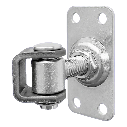 Komet – adjustable gate hinge M12 with 75 × 37 mm plate, galvanised zinc 001-522 (1)