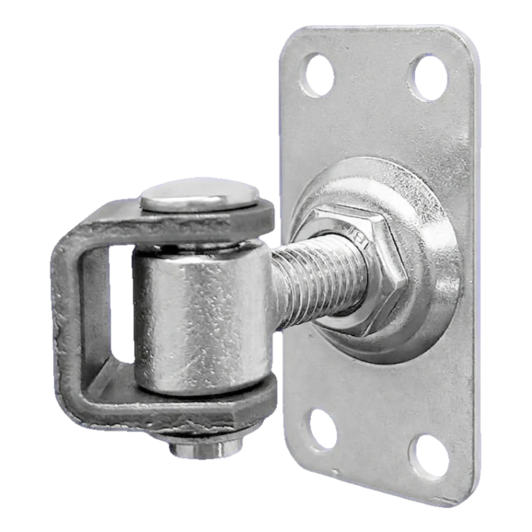 Komet – adjustable gate hinge M12 with 75 × 37 mm plate, galvanised zinc 001-522 (1)