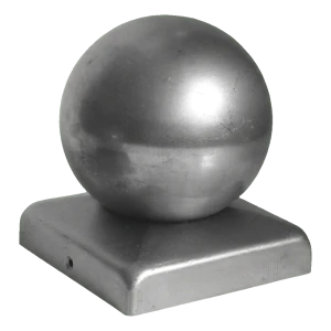 Steel fence cap for 50×50 mm post with decorative ball ø 50