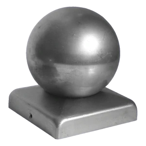 Steel Fence Cap with Ball 60×60 mm / ø 50 mm – Raw