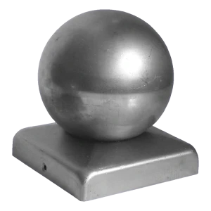 Steel fence post cap for 60×60 mm post with decorative ball fi 60 mm