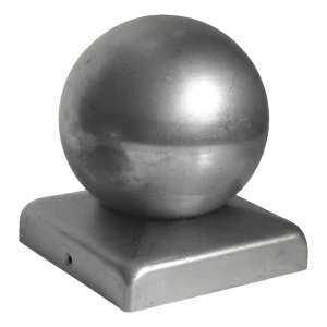 Steel fence cap with ball 70×70 mm / ø 60 mm – raw