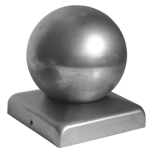 Galvanised steel fence post cap 80×80 mm with ball fi 80 mm 001-565 (1)