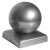 Galvanised steel fence post cap 80×80 mm with ball fi 80 mm 001-565 (1)