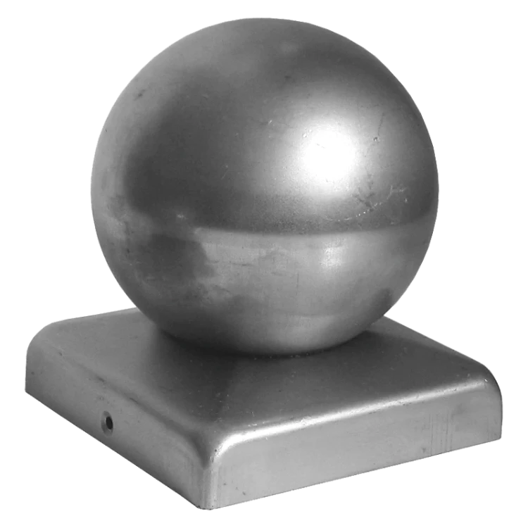 Galvanised steel fence post cap 80×80 mm with ball fi 80 mm 001-565 (1)