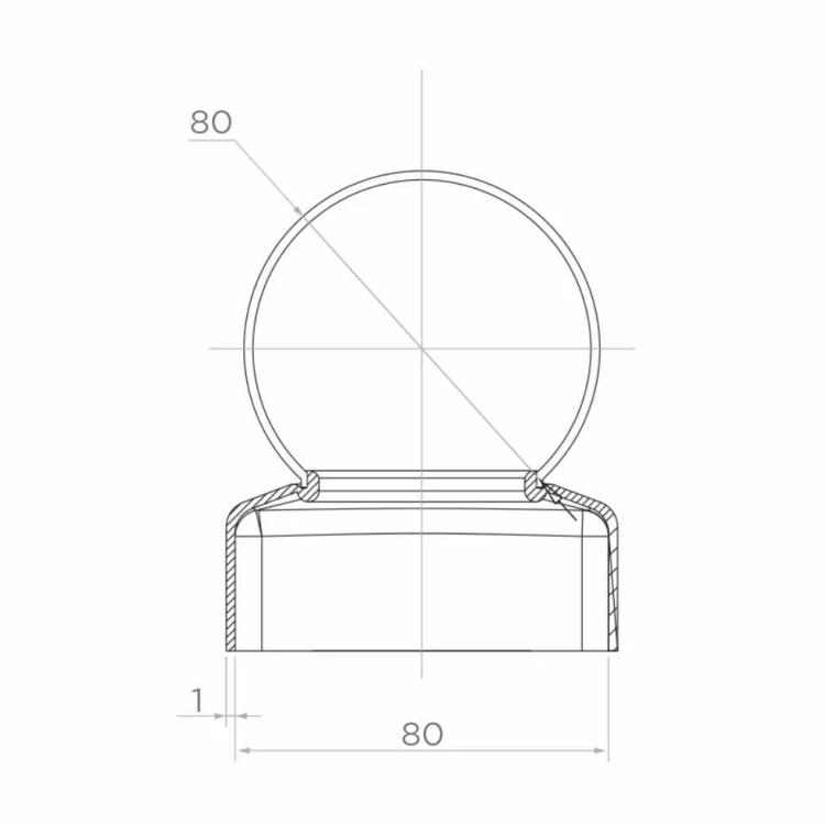 Galvanised steel fence post cap 80×80 mm with ball fi 80 mm 001-565 (2)