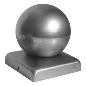 Steel fence cap for 100×100 mm post with decorative ball fi 80