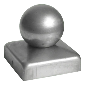 Steel fence cap 120×120 mm with decorative ball fi 80 mm – raw