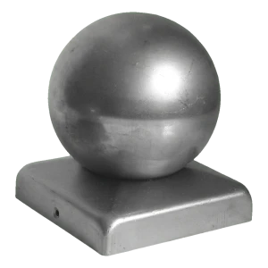 Steel fence cap with ball 120×120 mm / φ 100 mm – raw