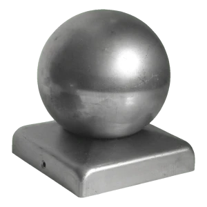 Galvanised steel cap for fence post 120×120 mm with ball fi 120