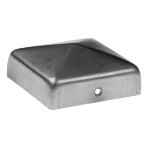 Galvanised steel envelope-style cap for 160×160 mm fence post