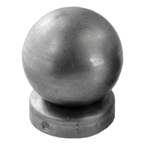 Steel fence post cap for 42mm diameter post with decorative ball 60mm