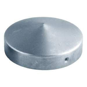 Galvanised steel cap for round fence post Fi 42 mm