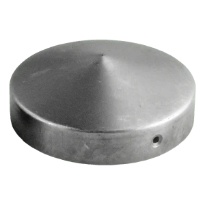 Round steel cap for fence post Ø 77 mm – raw
