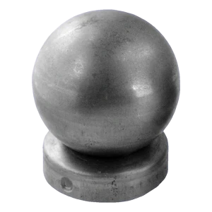 Steel fencing cap for Fi 77 mm post with decorative sphere Fi 60 mm