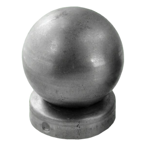 Steel round fence cap Ø 77 mm with decorative ball Ø 80 mm