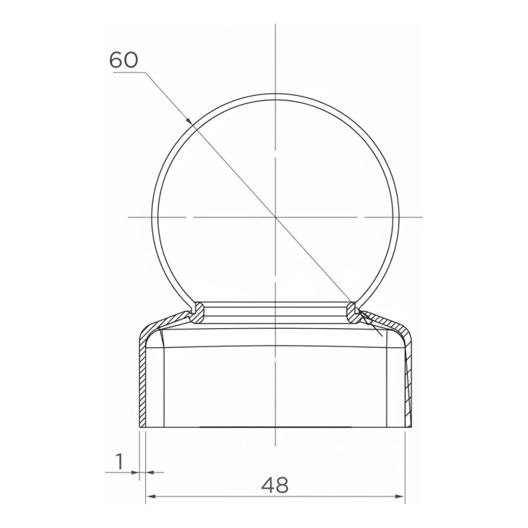 Steel fencing cap for Fi 48 mm post with decorative ball Fi 60 mm 001-591 (2)
