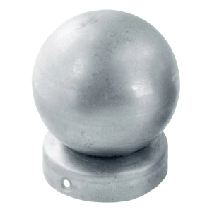 Steel fence cap for post Ø 77 mm with decorative ball Ø 80 mm – galvanised