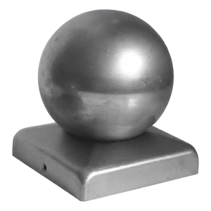 Galvanised steel fence cap with decorative ball fi 100 mm for 120×120 mm post