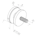 Glass point fixing 8-17.52 mm ⌀ 50/8/M10x50 AISI 304 flat system black 000-505 (3)