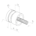 Point fixing for glass 6-12 mm fi 30/13/M8x40 AISI 304 flat system copper 000-481 (3)