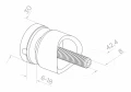 Glass point support for 6-12mm glass fi 30/13/M8x40 AISI304 system 42.4 satin 000-521 (3)