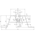 Aluminium Trapezoidal Bridge H100 L330 with 2 mm EPDM Gasket for PV Mounting 001-779 (2)