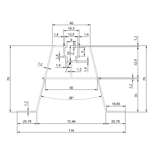 Aluminium PV Trapezoidal Bridge with EPDM H70 L330 for Trapezoidal Sheet Roofing 001-777 (2)