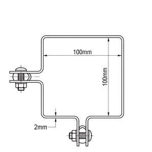 Corner bracket for fencing panels 100x100 mm galvanised
