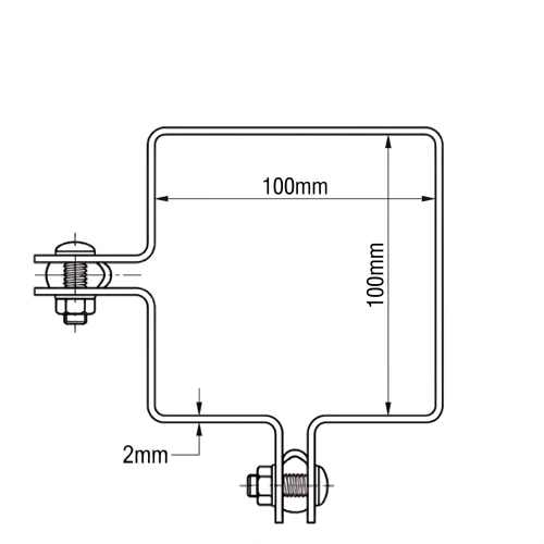 Corner bracket for fencing panels 100x100 mm galvanised 000-773 (1)