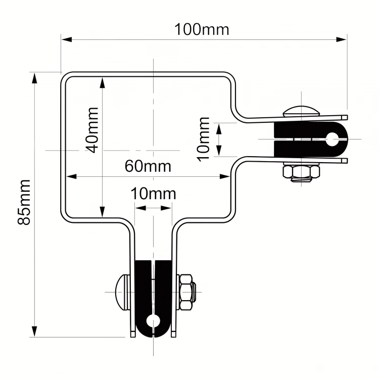 Corner fence panel clamp 60x40 anthracite graphite GPV-700-06 (3)