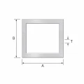 Rectangular aluminium tube 25×100×2 mm – closed profile EN AW-6060, L=2000 mm 001-855 (2)