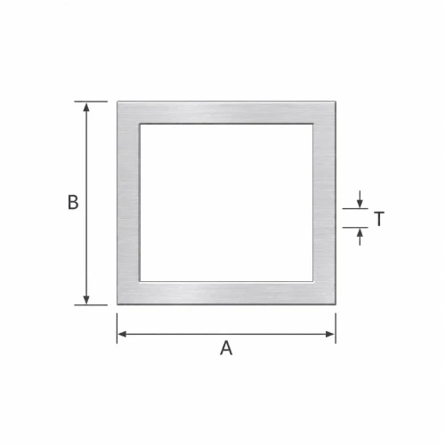 Rectangular aluminium tube 25×100×2 mm – closed profile EN AW-6060, L=2000 mm 001-855 (2)