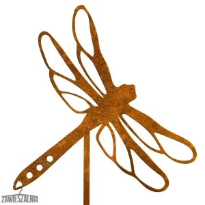 Garden Stake Decoration – Dragonfly in Corten Steel XL 19×99 cm