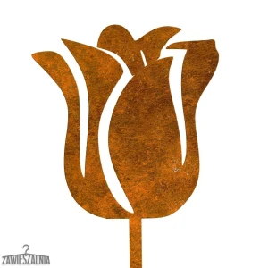 Garden Stake Decoration – Rusty Corten Steel Tulip 14×95 cm
