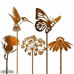 Zawieszalnia – Garden Jewellery Rusty Set of 5 XXL Ornaments in Corten Steel 101 cm