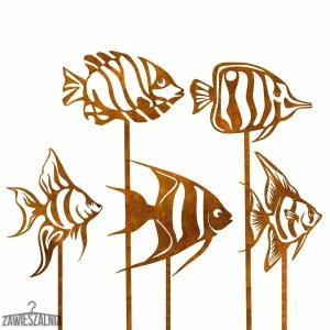 Garden Jewellery – Set of 5 Decorative Corten Steel Fish XXL 103 cm