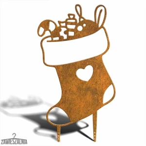 Zawieszalnia – Christmas Garden Decoration XL Stocking 85 cm Corten Steel