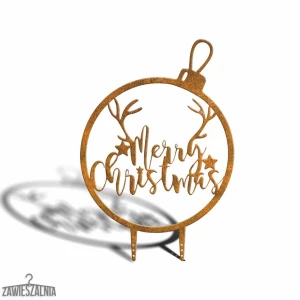 Zawieszalnia – Garden Ornament Bauble Merry Christmas XL 77 cm in Corten Steel