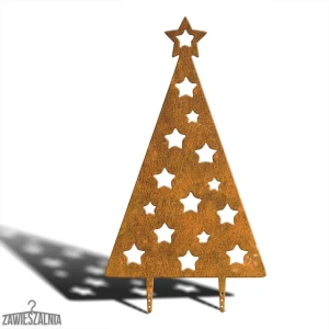 Garden Decorative Corten Steel Christmas Tree XXL 92 cm with Stars – Outdoor Stake Decoration