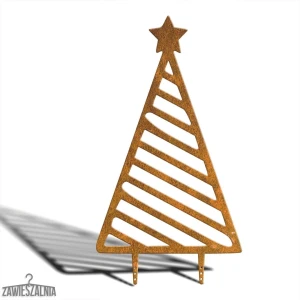 Decorative Garden Christmas Tree Hanging XXL 92 cm – Corten Steel, Striped Pattern