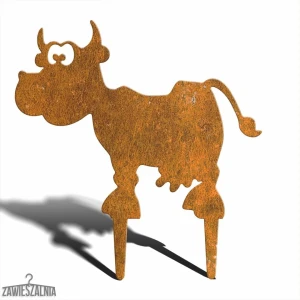 Garden Stake Decoration – Corten Steel Cow Zosia M 39 cm
