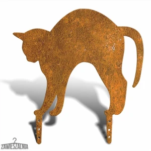 Zawieszalnia – Garden Scare Cat with Arched Back L 38 cm, Corten Steel