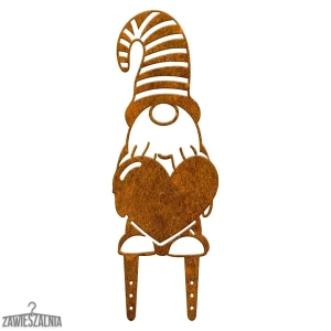 Zawieszalnia – Garden Steel Ornament Shy Gnome L 48 cm – Corten Steel