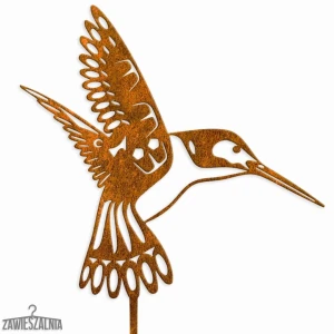 Garden Jewellery Stake – Rusty Hummingbird XL, Corten Steel Garden Decoration 22×102 cm