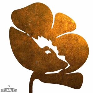 Garden Jewellery Hanging Decoration – Decorative Corten Steel Poppy XL 14×96 cm